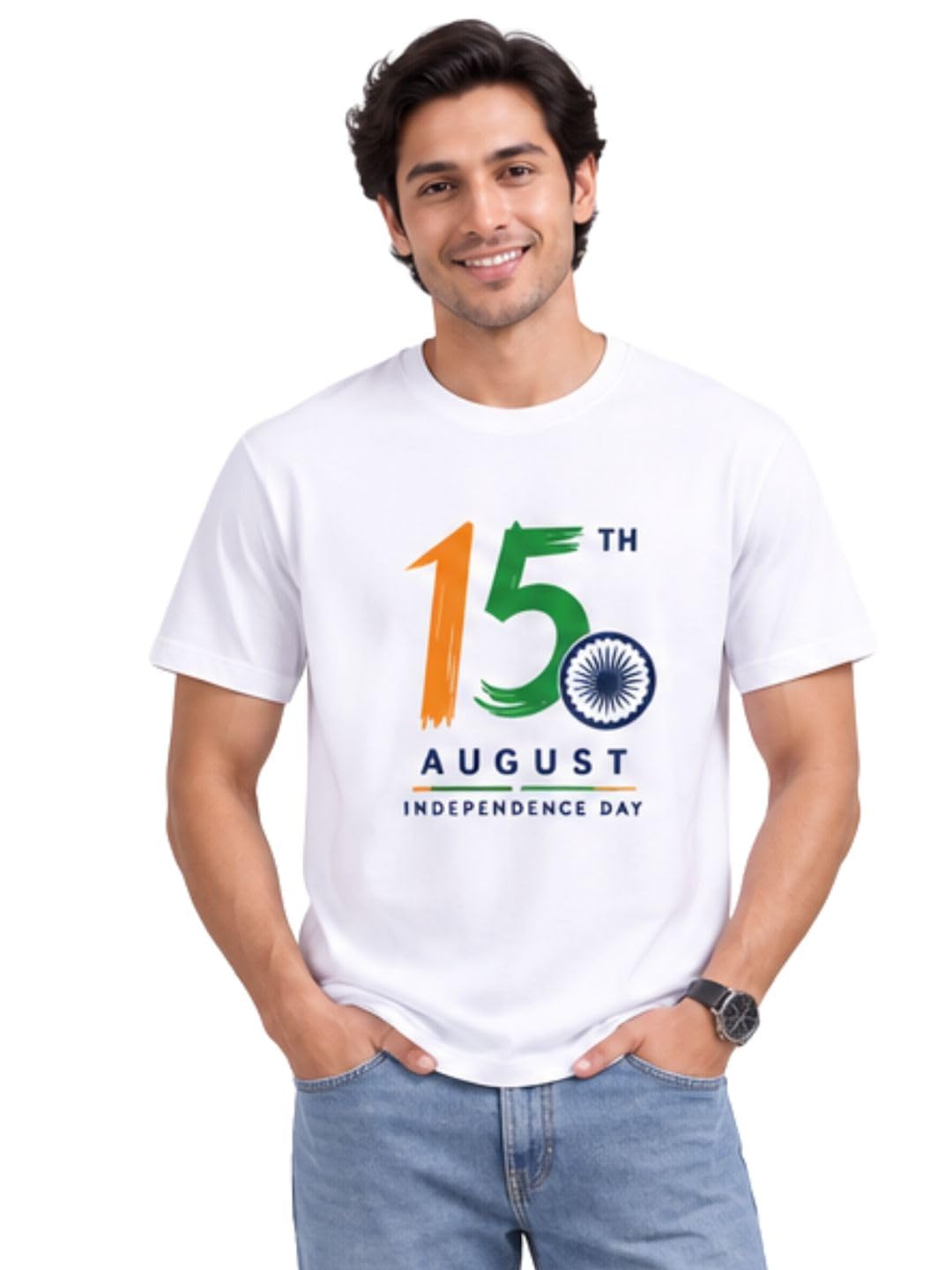 yak yak Men Independence Day White Regular Fit Pure Cotton T-Shirt-picture-12