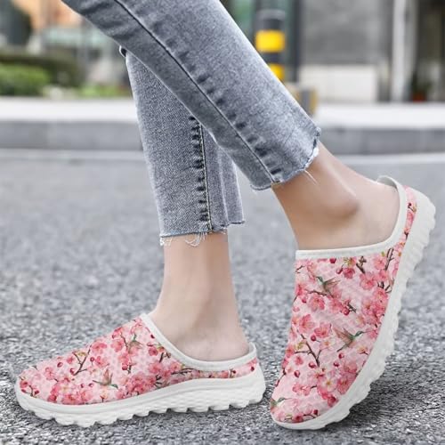 Slip On Flats Shoes for Women's Lightweight Soft Casual Office Half Slippers Elastic Non Slip Loafers Size 6-13.5 White Sole3