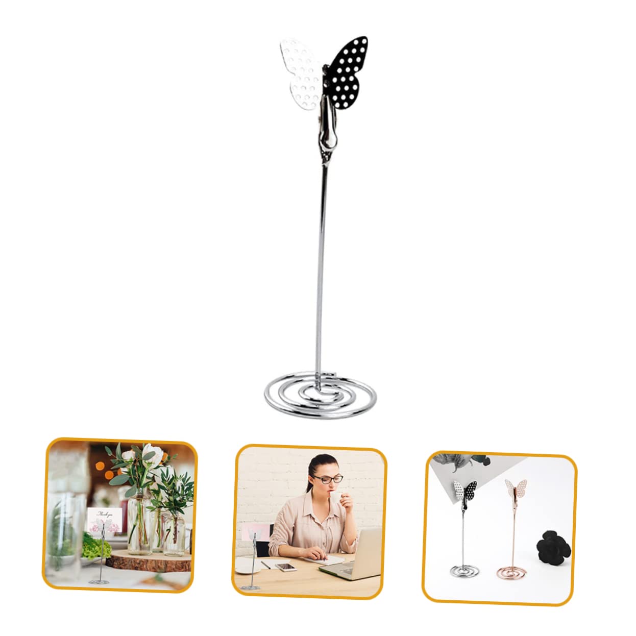 BESTonZON 20pièces Supports De Carte De Table Forme De Porte-nom Métallique Pour Mariage Et Fête Décorations De Table Élégantes Et Pratiques