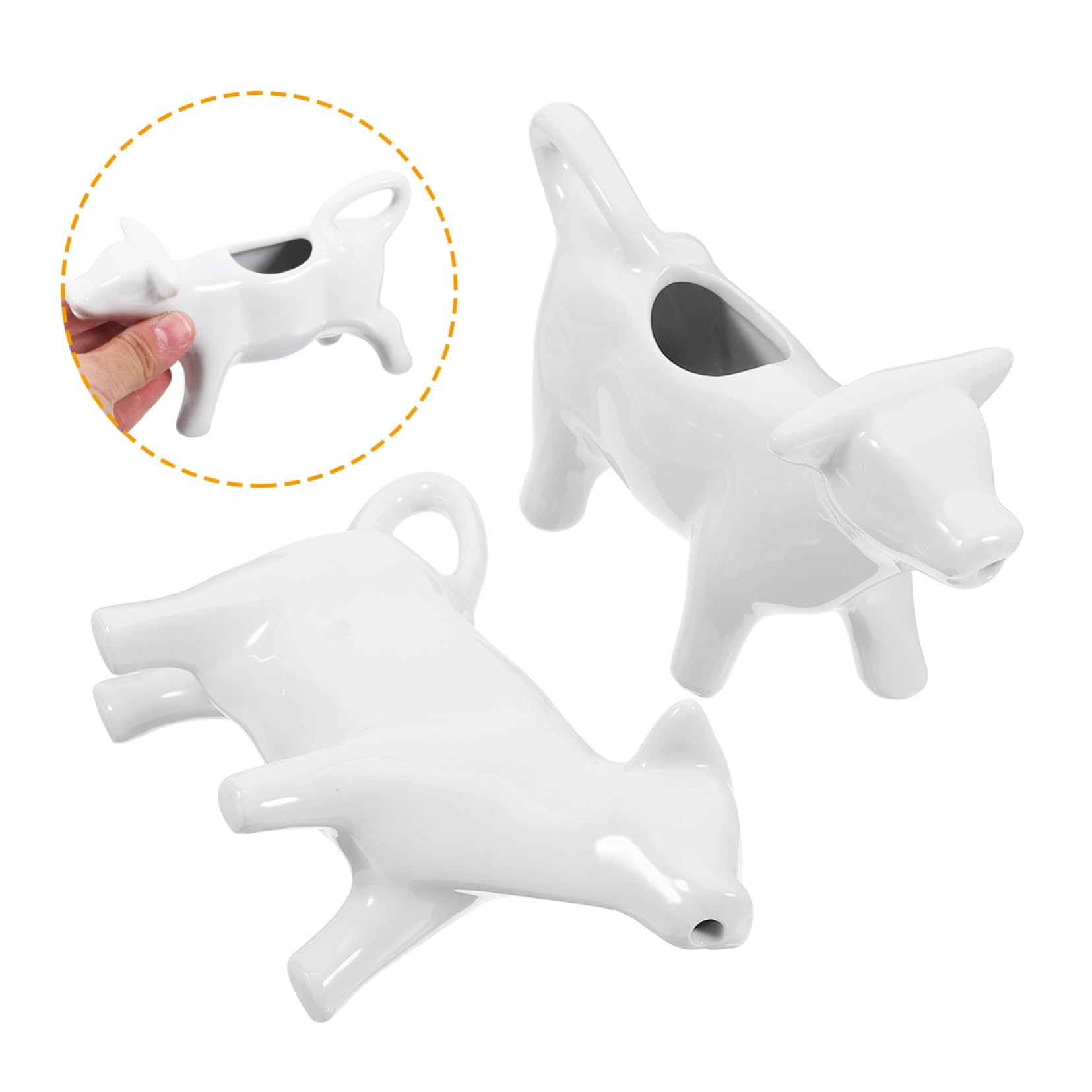 MAGICLULU 3 Ensembles Pot À Lait En Céramique Pichet À Lait Expresso Mini Crème À Café Vapeur De Lait Tasses Caffetieres Mug Cafe Verre Porte-sauce Tasse À Café Moussant Blanche 2 Pièces * 3