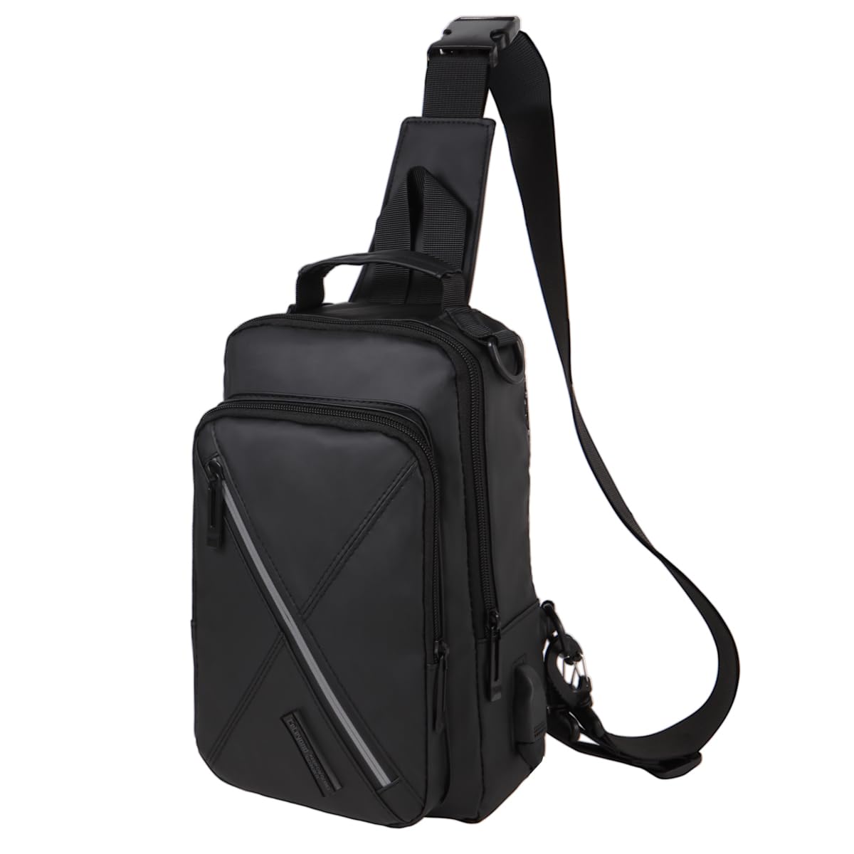 Ovecat Bolsos bandolera para hombres/mujeres, bolsa de pecho antirrobo, impermeable, múltiples métodos de hombro, bolsa con puerto de carga USB para exteriores