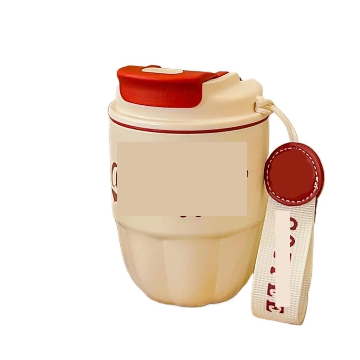 Butelka na Wodę Para Kubek Na Wodę Filiżanka Kawy Na Zewnątrz Przenośny Podwójny Kubek Do Napojów Kubek Biurowy Samochód Butelka na Napoje Sportowa(White,12.5cm)