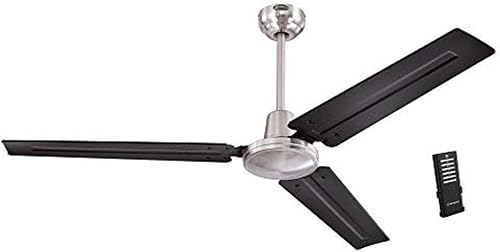 Westinghouse Lighting 7238300 Jax, ventilador de techo de estilo industrial moderno con control remoto, 56 pulgadas, acabado de níquel cepillado, Bn