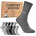 sockenkauf24 Comfort Socken ohne Gummibund & ohne Naht für Damen & Herren (10 Paar) Gesundheitssocken ohne Gummi mit Komfortbund 70209T (Schwarz Grau 43-46)