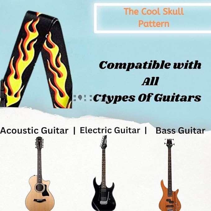 Image of DEVICE OF URBAN INFOTECH Guitar Strap Belt for Acoustic & Electric Guitar Adjustable Buckle Guitar Strap Modern Design Guitar Belt For Acoustic /Bass /Electric Guitars