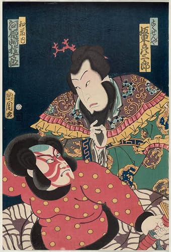 Murales Bando Hikosaburo V y Kawarazaki Gonjuro: Cuadro de Toyohara Kunichika Dormitorio 60x90