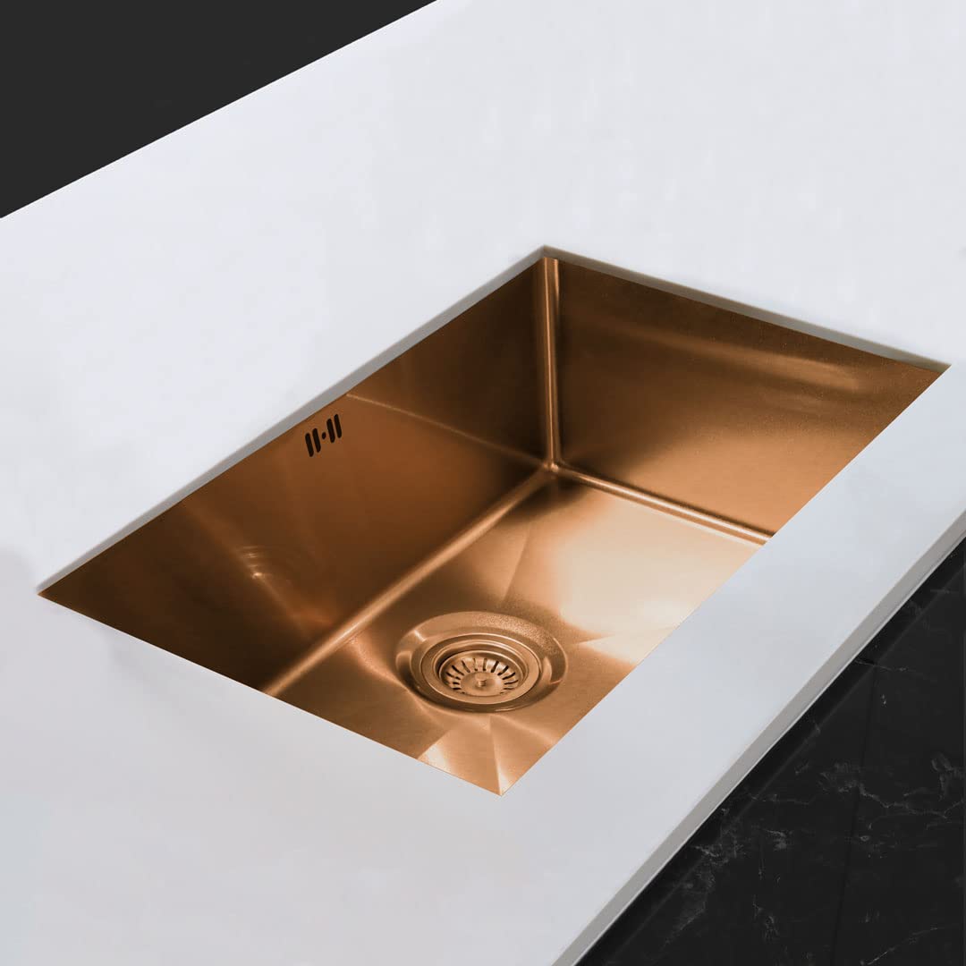 Essebagno Luisa fregadero de una cubeta 76x45 inoxidable cobre