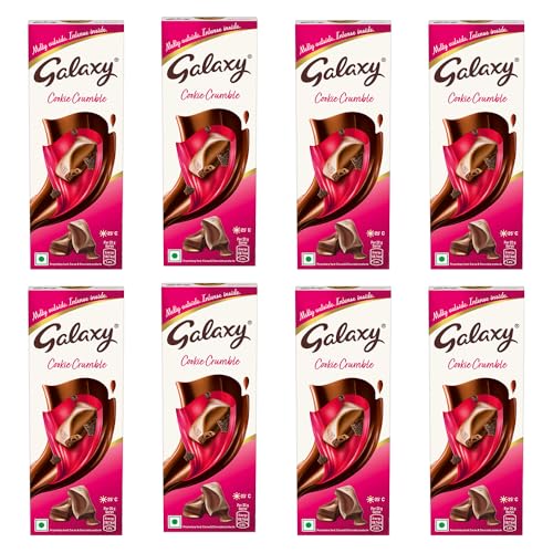 Image of Galaxy Cookie Crumble Chocolate Bar | Rich, Creamy & Crunchy | Loaded With Cookie Crumbles | 50g |Pack of 8