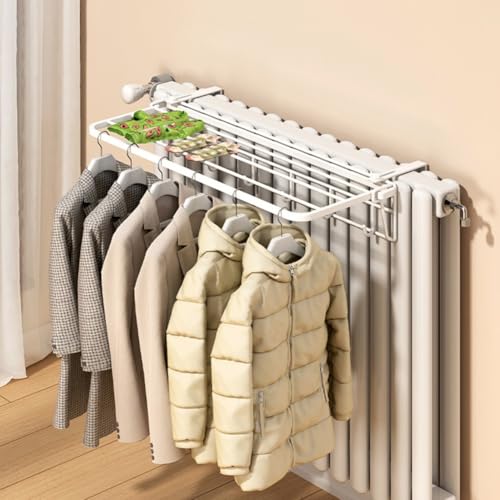 Gettimore Radiateur porte-serviettes, 35 cm, support de rangement à suspendre pour salle de bain, noir