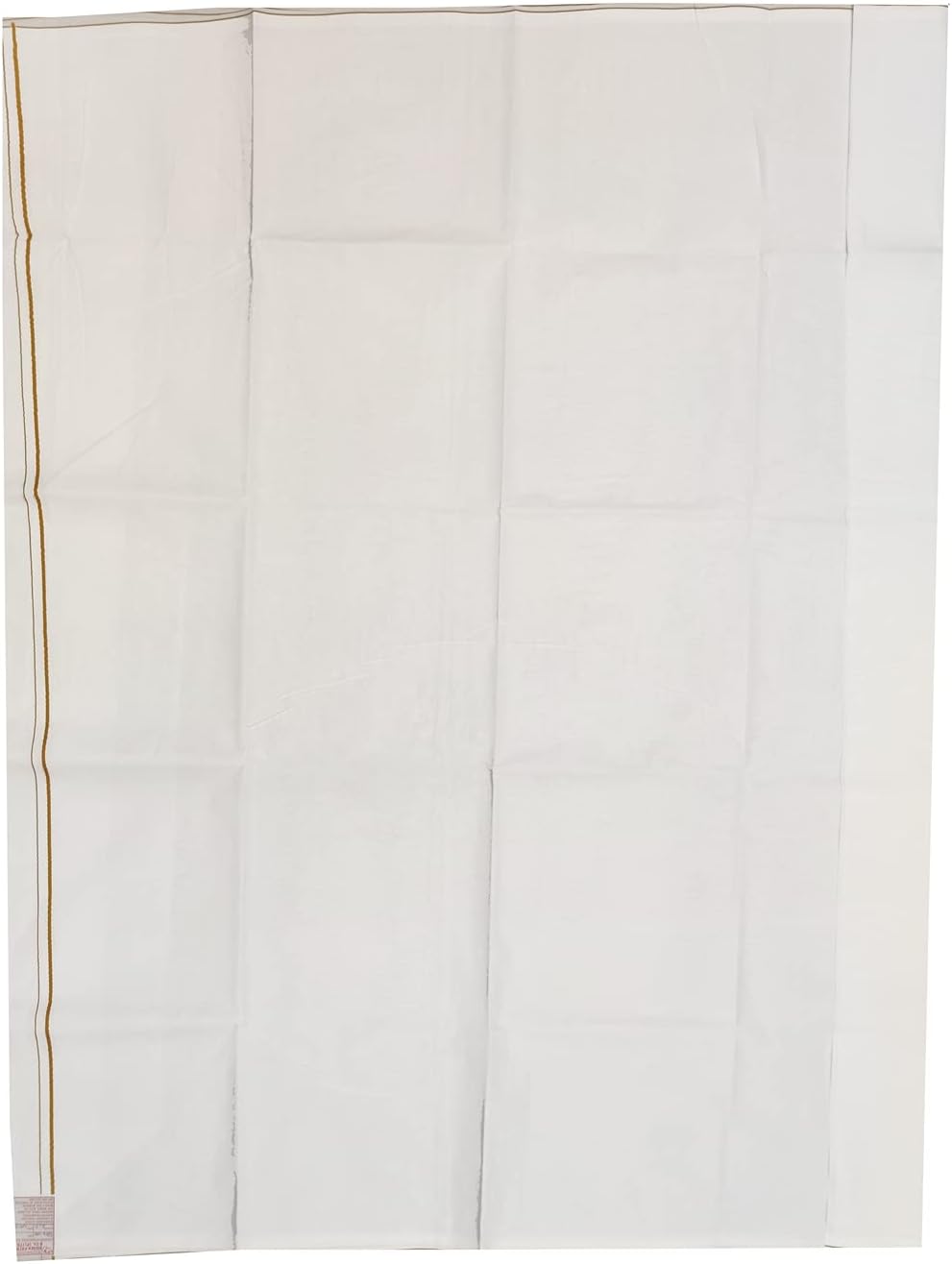 Pure Cotton Sambalpuri Milk White Dhoti/Joda/Angvastra/Towel With Contrast Fancy Border of 4.50 Meters for Men Women Boys & Girls.EDDTH-09