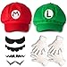 Produktbild Katara 1659 Super Mario und Luigi Kostüm-Set Mütze, Handschuhe, Bart für Erwachsene oder Kinder