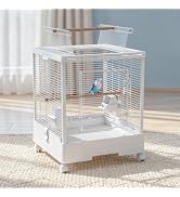 Amazon | MCHNHUA 鳥かご バードケージ インコ 1段式 スチール製 白