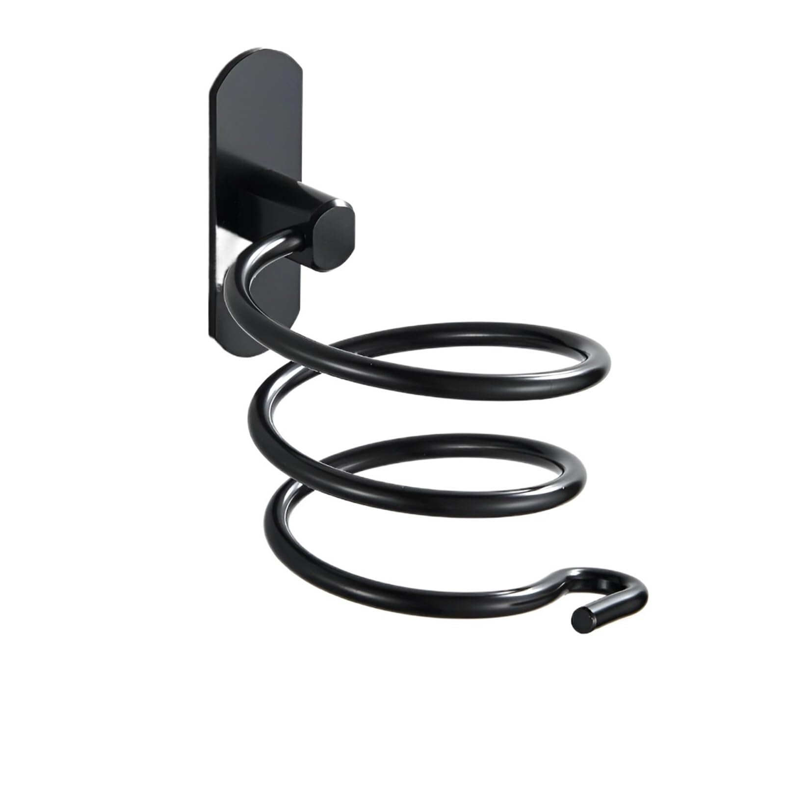 Staffa for asciugacapelli da Parete 2 Pezzi Senza punzonatura Porta-asciugacapelli Bagno per Bagno, Barbiere(Black)