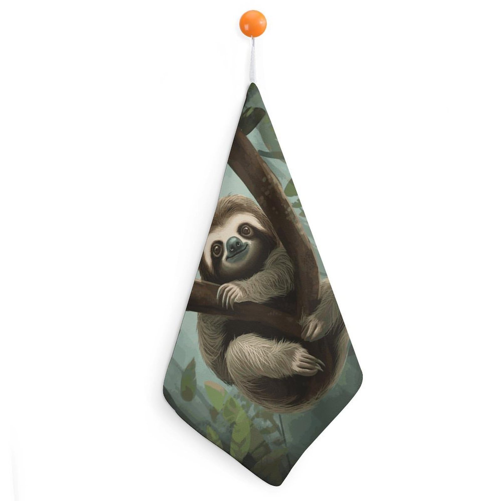 LDGSUPH Sloth2 Hand Towels Fashion Hand Face Towel with Hanging Strap Absorbent Soft Decorative Towel Fade Resistant Cozy Face Cloths for Kitchen Gym Bathroom Towels 1PCS