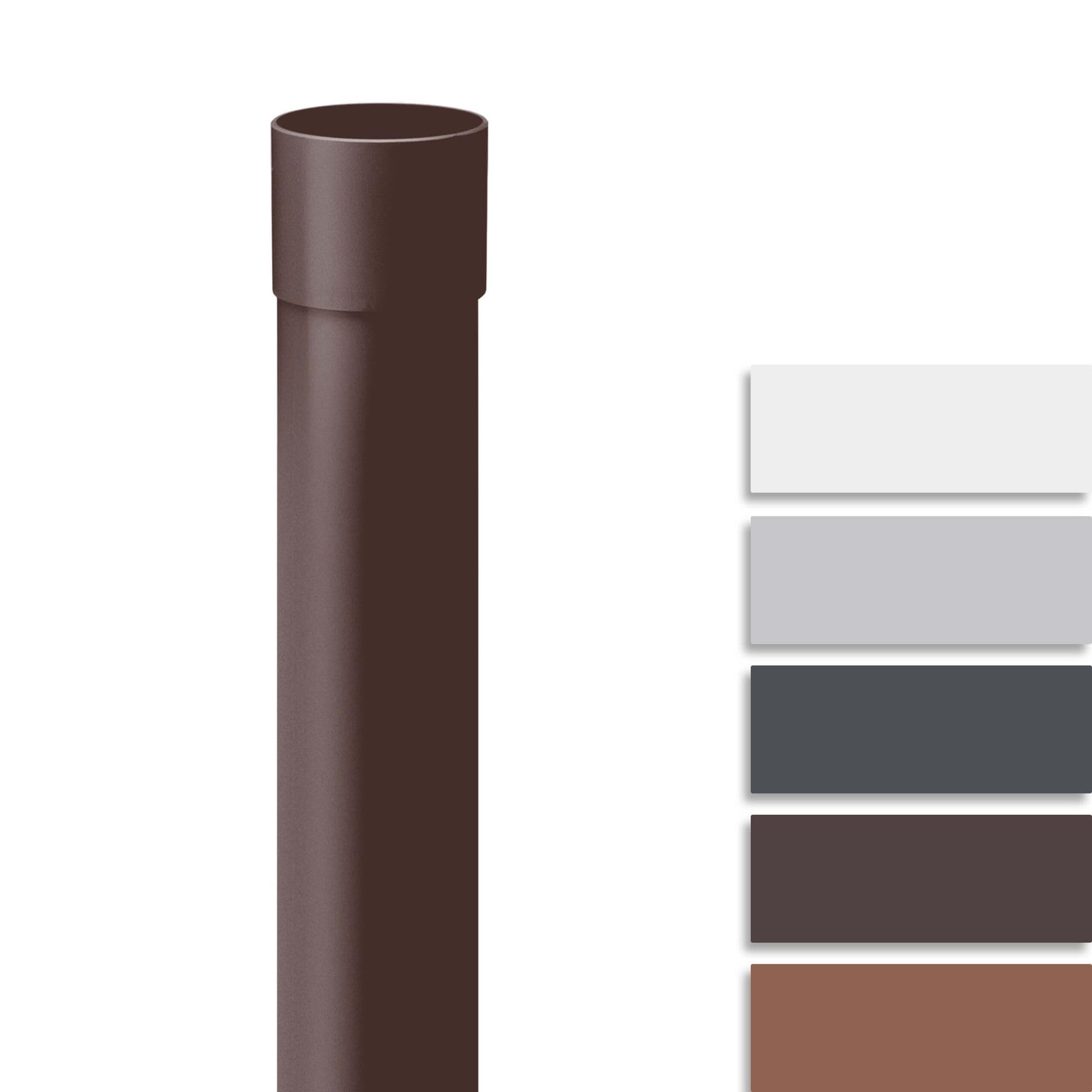 INEFA 200cm Downpipe Plastic 100mm Dark Brown Push-Fit Gutter Drain Pipe PVC