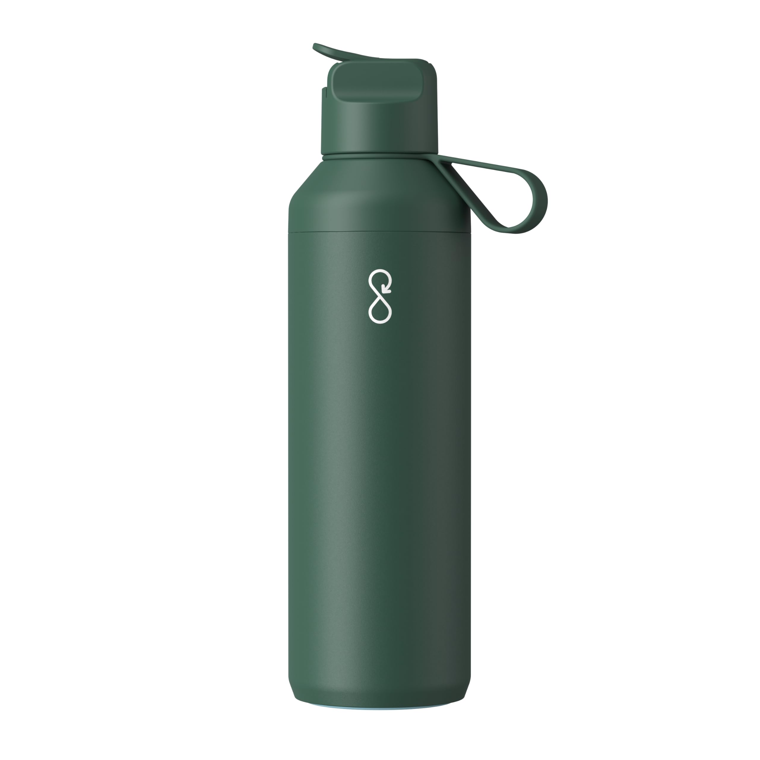 Ocean Bottle Peak GO 24 oz Water Bottle | Slim Stainless Steel Design with Straw | Leak Proof, Dishwasher Safe and BPA Free | Eco Friendly Bottle (Forest Green)