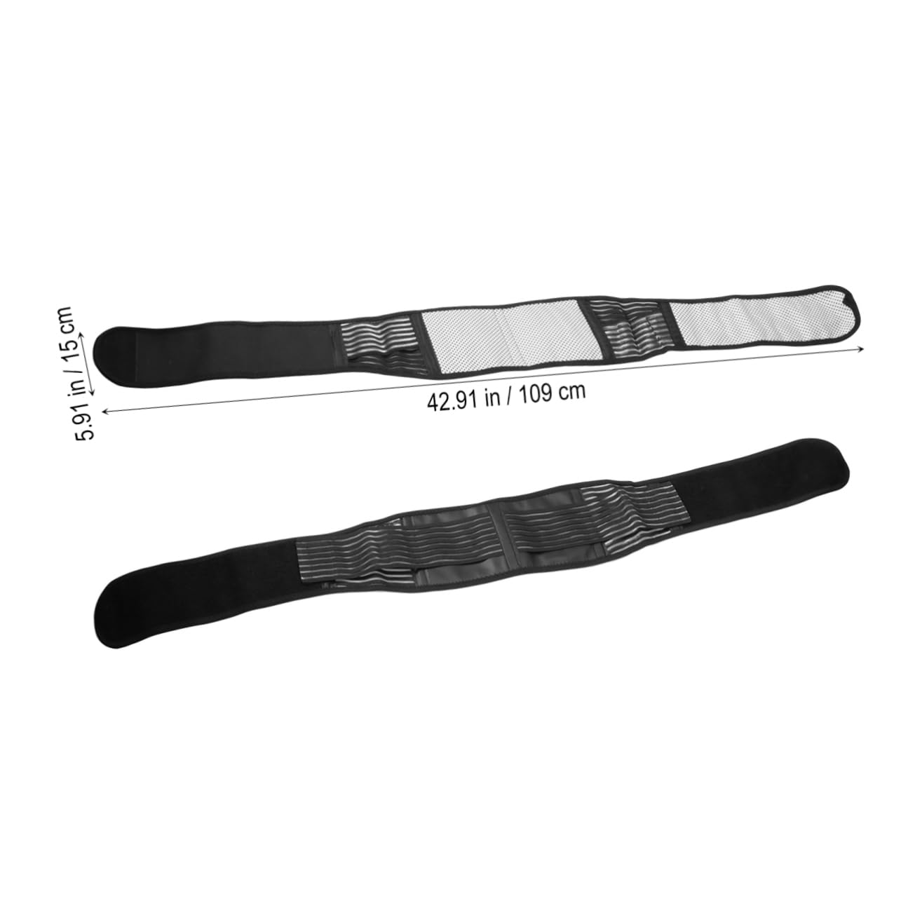 Healvian Portable Adjustable Magnetic Self Heating Lumbar Support Belt for Lower Black Elastic Design for Enhanced Comfort and Stability