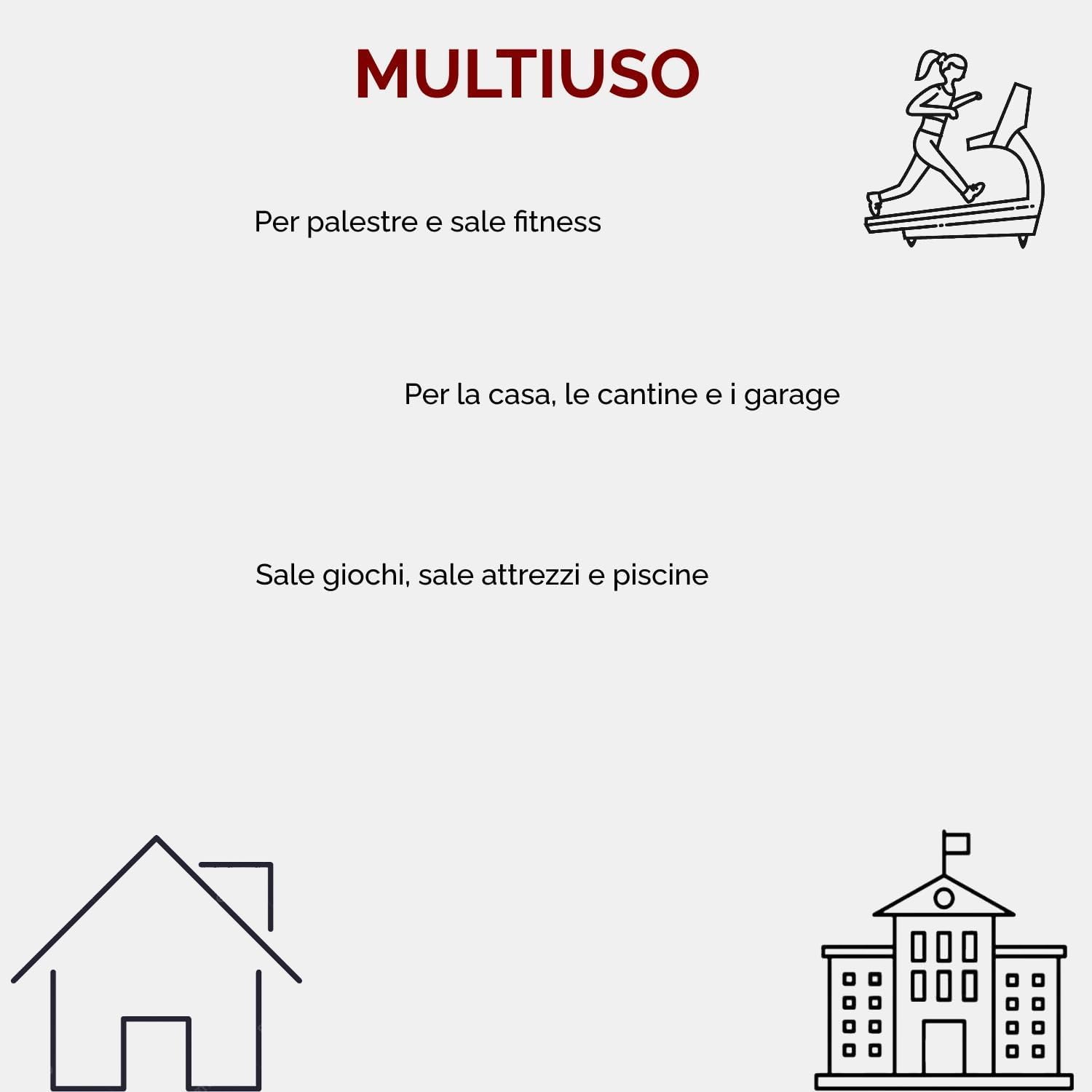 TAPPETO GOMMATO FITNESS 60 X 60 CM AD INCASTRO PUZZLE PAVIMENTO PALESTRA MATERASSINO ANTISCIVOLO TATAMI KARATE PAVIMENTO COMPONIBILE