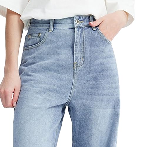 Baggy Hip Hop Jeans for Men Baggy Straight Leg Long Denim Pants Vintage Loose Fit Classic Trousers (XX-Large,Light Blued1)4