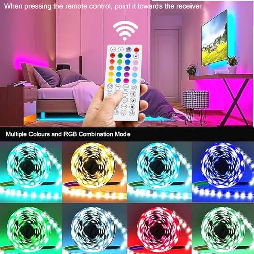 LED Strip Lights 10M, Smart App Control Music Sync Color Changing RGB Led Light Strips with Remote, Flexible Led Lights for Bedroom Home Decoration - Image 5