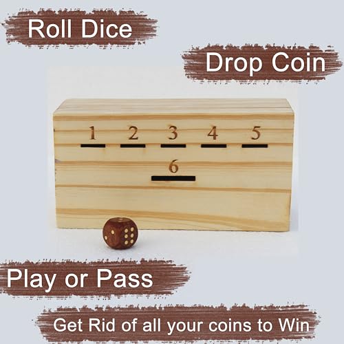 t one woods coin drop game for kidsadult with dice and wooden box  penny game for family fun coin drop  coin drop game for family and friends design-1
