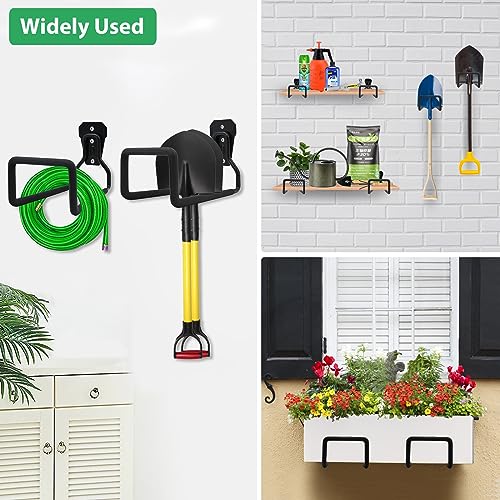 Image of TiKeTaoKe Garden Hose Holder, Heavy Duty Hose Hanger, Wall Mounted Water Hose Holder for Outdoor /Indoor Use in Yard, Metal Durable Hose Hooks, Ideal for Water Hose Storage