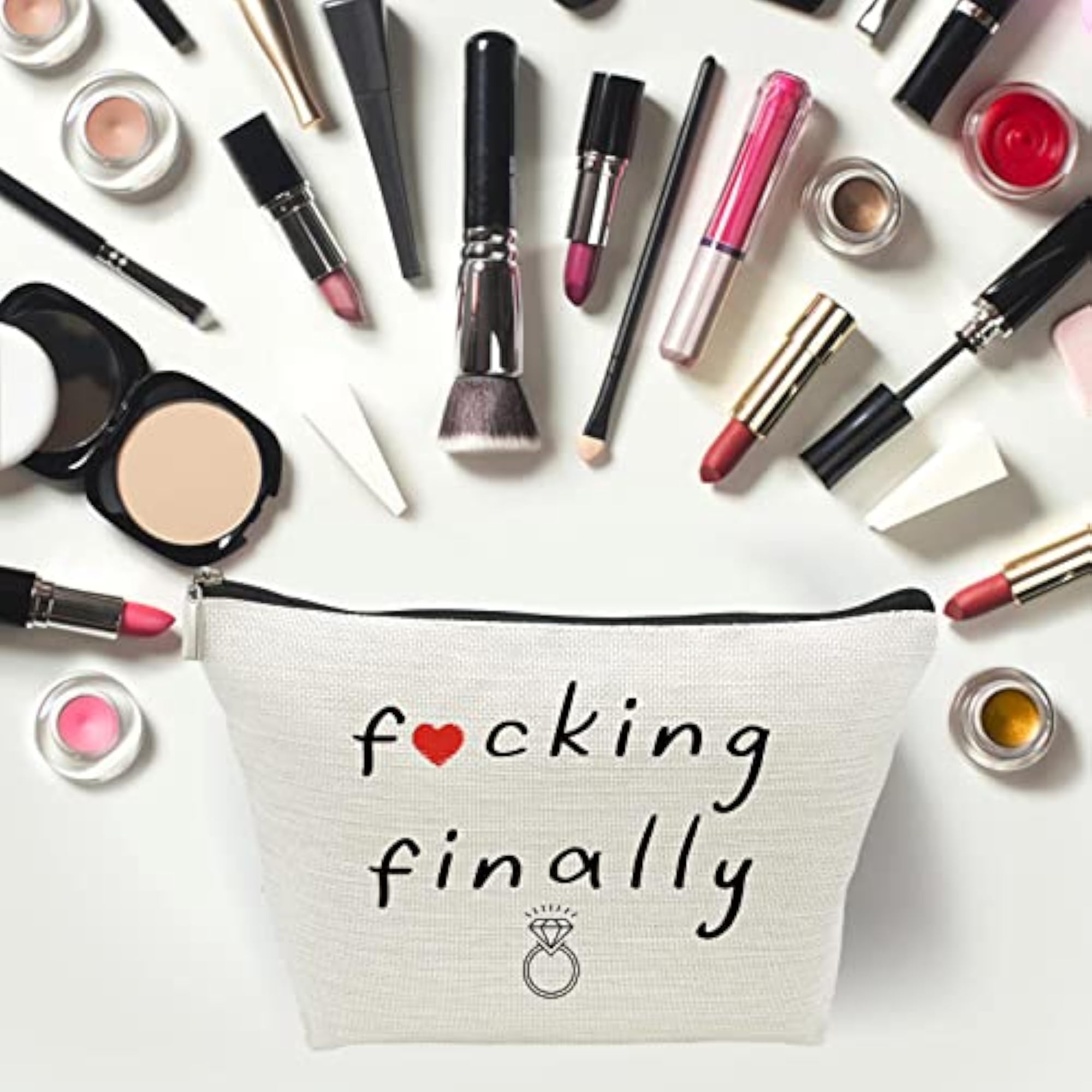 Funny Engagement Gift Makeup Bag for Bride to Be