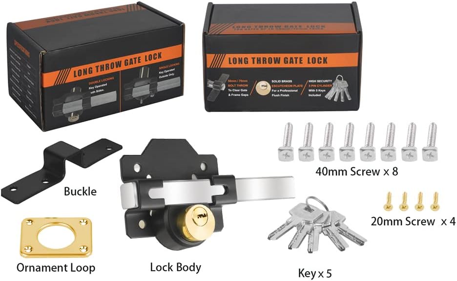 Miniatura 6 de Cerradura de puerta de granero, 2 pulgadas, cerradura de puerta de cerca, pestillo de puerta de doble cara, cerradura de puerta para puerta de