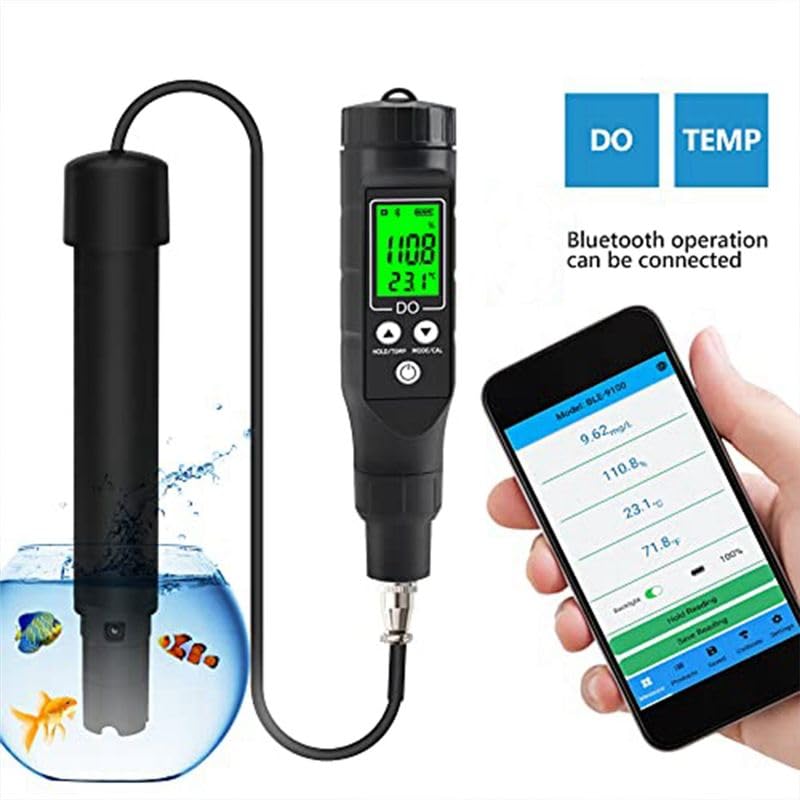 Misuratore di ossigeno disciolto Bluetooth intelligente,Gamma portatile 0.0-30Mg/L,Kit di test disciolto