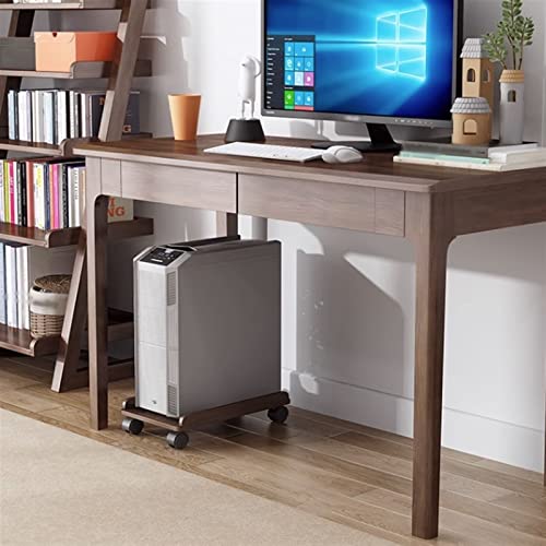 Soporte de CPU móvil para torre de PC bajo escritorio, soporte de CPU de madera con ruedas para la mayoría de cajas de PC (Natural) miniatura 7