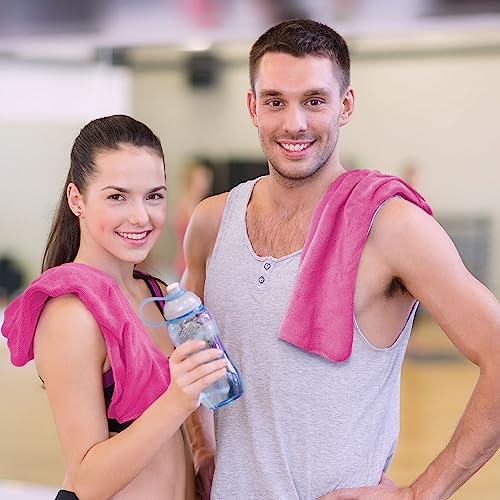 Image of Sassoon Unisex Microfiber Gym Towel in 450 GSM (Set of 2, Coral Pink) 40cmX60cm- Fast Drying & Light Weight Ultra Absorbent Sports Towel
