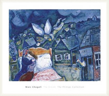 シャガール　大判ポスター　額装 Amazon.co.jp: ポスター マルク シャガール The Dream 1939 額装品