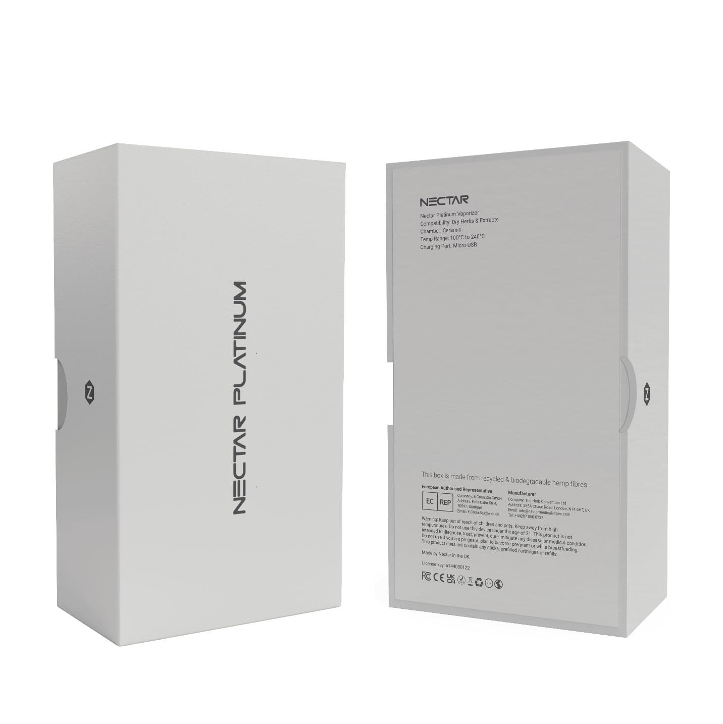 Nectar Platinum Verdampfer Kräuter und Extrakte | 3 Jahre Garantie | Konvektionsverdampfer mit 3500mAh Akku, Hohe Extraktionsausbeute, Präzise Temperaturregelung, Schnelle Aufheizzeit, 100°-240°C