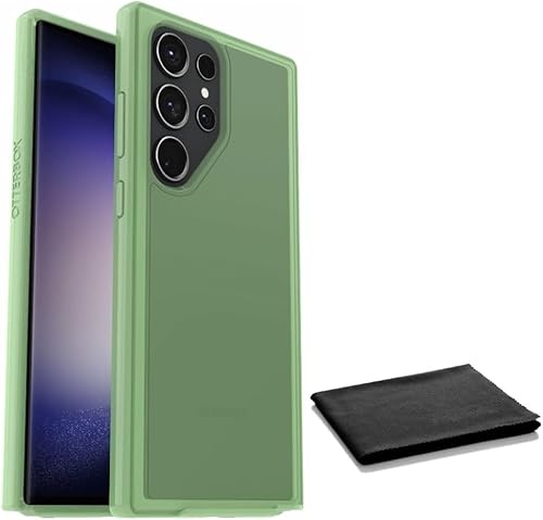 OtterBox Galaxy S23 Ultra (solamente) - Funda Symmetry Clear Series - Leaf It Alone (verde) - Compatible con carga inalámbrica - Bordes elevados