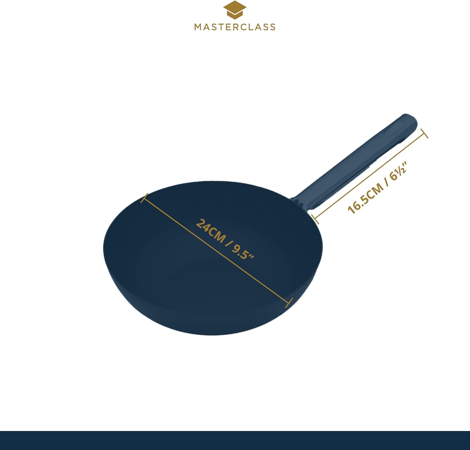 MasterClass KitchenCraft Professional Non Stick Carbon Steel Induction Safe Wok, 24 cm