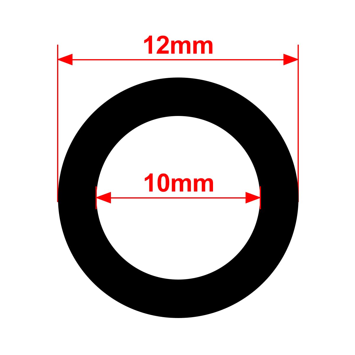 Wąż z gumy silikonowej klasy spożywczej, elastyczny, przezroczysty, do przenoszenia pompy, średnica 10 mm x średnica zewnętrzna 12 mm