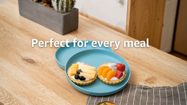 Amazon.com | Morgiana 8 pcs Bamboo Sage Green Dinnerware Plates