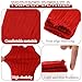 APLZGMG Red Knitted Arm Warmers, Long-Sleeve Kawaii Gloves, Fashionable Y2k Accessories with Pink Bow, Gothic Punk Harajuku Lolita Style Fingerless Mittens for Women Girl