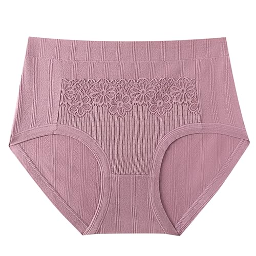 Mujeres Encaje Hilo Embarazo Temprano Cintura Apoyo Vientre Ropa Interior Esquí, morado, XL