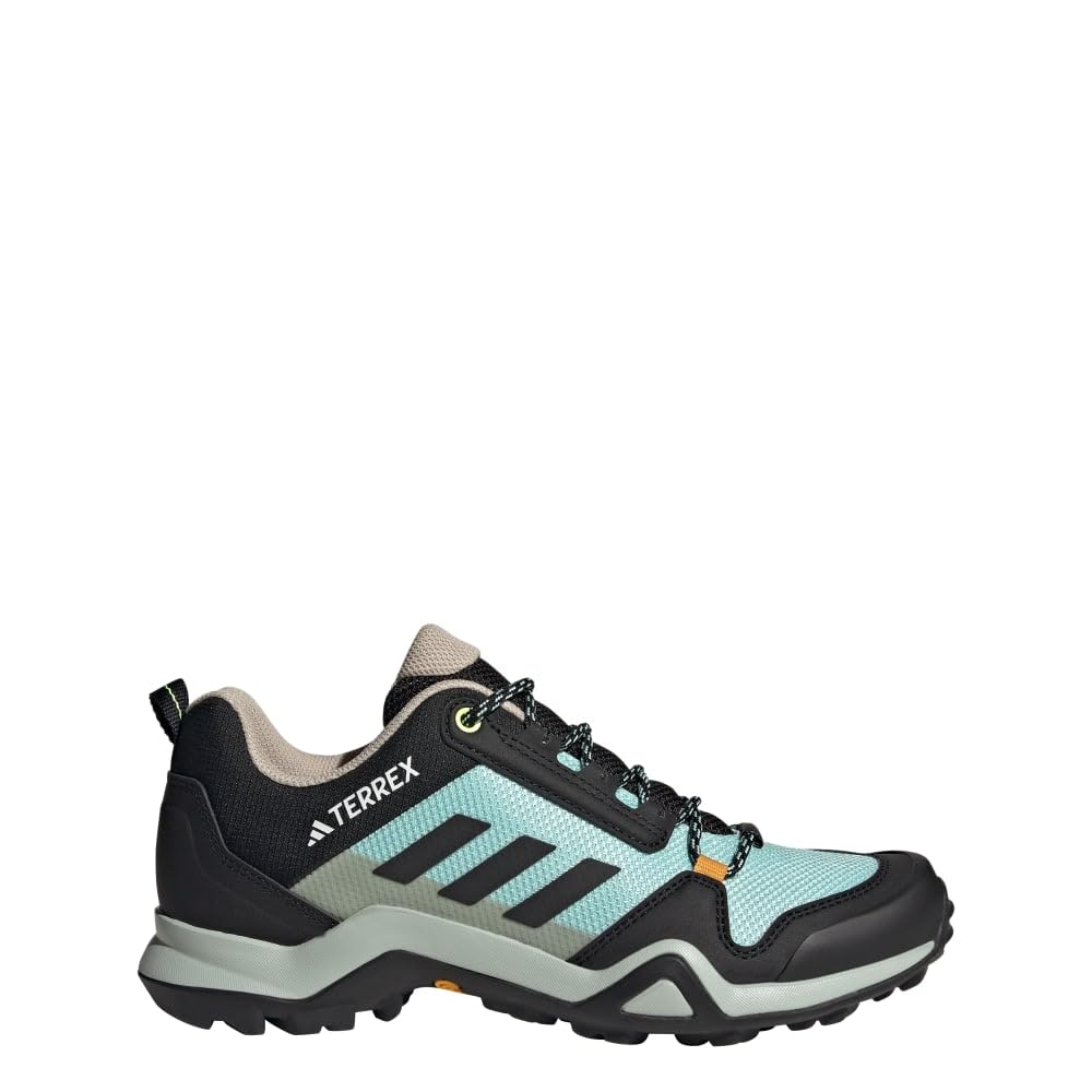 adidas Women's Terrex AX3 Sneaker, Semi Flash Aqua/Core Black/Preloved Yellow, 10