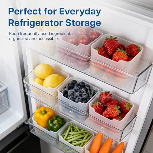 Image of HomeWiz Fridge Storage Containers 850ml x8 | Storage Container Set | Fridge Organiser Storage Boxes | Food Grade BPA-Free Plastic Containers |Stackable, Transparent, for Fruits, Vegetables & Leftovers