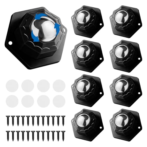 Tmefoy 8er-Set kugelrollen für möbel, möbelrollen flach um...