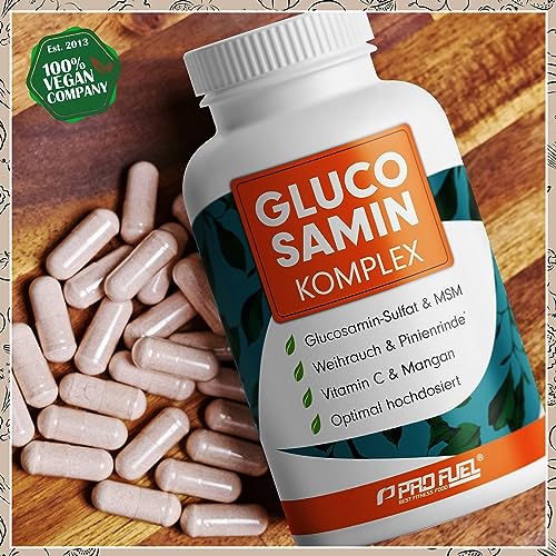 Glucosamin Komplex 180 Kapseln - innovative 10-in-1 Formel mit Glucosamin, MSM (Methylsulfonylmethan), Teufelskralle, Ingwer, Pinienrinde, Mangan & Vitamin C - laborgeprüft mit Zertifikat - 100% vegan