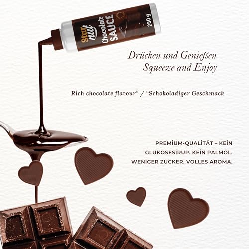 Dessert Sauce Schokolade, Topping 250 g – Premium Qualität – Perfekt als Topping für Eis, Kuchen, Waffeln, Pancakes, Crêpes, Kaffee, Desserts Schoko– Ohne Palmöl & Glukosesirup (250g Schoko Traum)