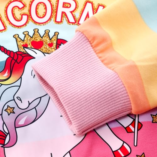 Image of RETSUGO Little Girls 2 Piece Clothing Sets Toddler Unicorn Sweatshirts and Leggings Cotton Fall Winter Casual Outfits 3-8T