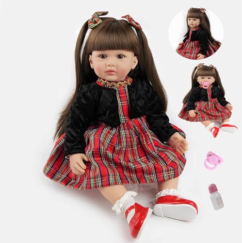 HUYRP Muñeca Reborn 24 Pulgadas - 60 cm Muñeca Reborn Muñecas Reborn Niña Silicona Bebé Reborn Muñeca Bebé Cuerpo De Tela Realista Bebé Muñeca Lifelike