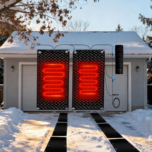 屋外用融雪マット 滑り止め 加熱式除雪マット 省エネ設計 玄関・階段・通路の凍結防止 安全で暖かい冬対策ヒーターラグ 2pcs 36*762cm