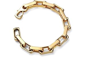 10mm Stitch-Matching Stainless Steel Gold Bracelet for Men
