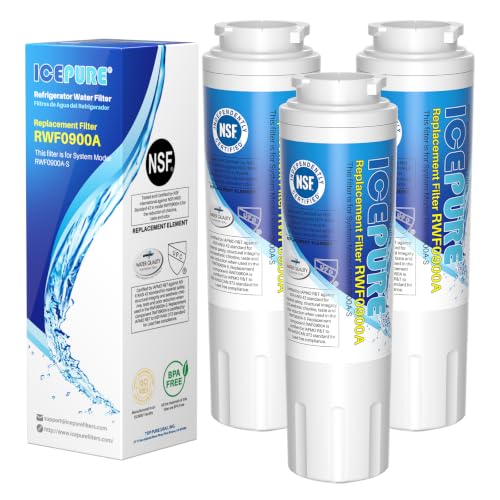 Image of ICEPURE RWF0900A Replacement for Whirlpool Filter 4, Everydrop EDR4RXD1, FMM-2 Maytag UKF8001 UKF8001AXX-200 9084 4396395 MPF15090 WF-UKF8001,WF295,SGF-M9,Puriclean II Refrigerator Water Filter, 3PACK