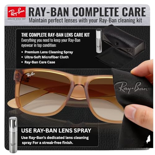 Image of Ray-Ban RB4165F JUSTIN CLASSIC LOW BRIDGE FIT Square Shape Sunglasses for Men with Official RayBan Eyewear Kit